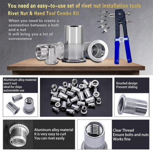 Pressure Rivet Nut Tool Kit, 430Pcs Metric Rivet Nut Combination, B 2