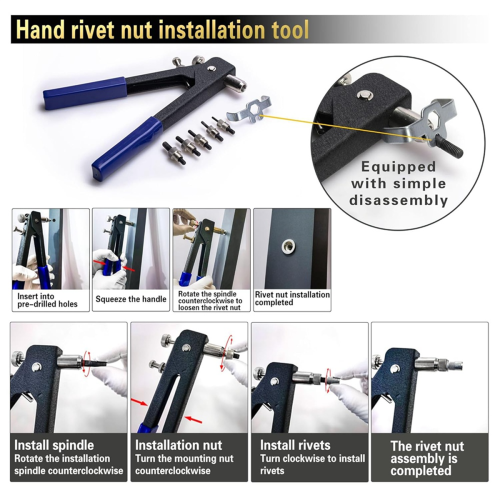 Pressure Rivet Nut Tool Kit, 430Pcs Metric Rivet Nut Combination, A 2