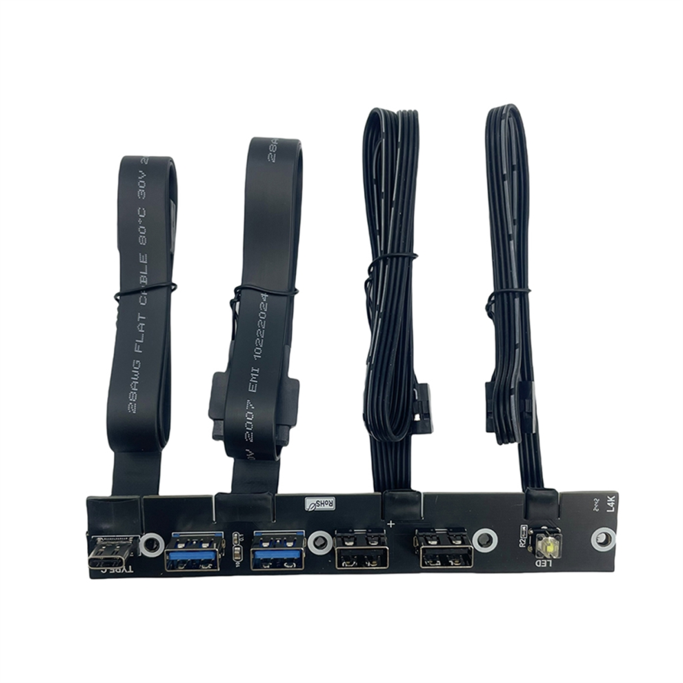 Usb 3.0 Frontpaneel Hub Io Paneel 2-Poorts USB3.0 + 2-Poorts USB2.0 Zwart-image