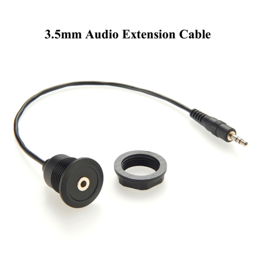 Conector macho de 3,5 mm a hembra de 3,5 mm para panel redondo de salpicadero de coche o camión 1