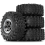 4 Rodas de metal de 1,9 polegadas com pneus de 118 mm de diâmetro externo para Axial Black 1