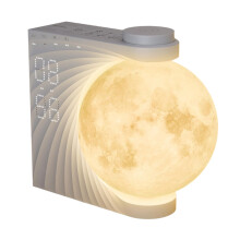 Despertador com luz de nascer do sol para quartos, relógio com luz noturna de lua e luz de despertar