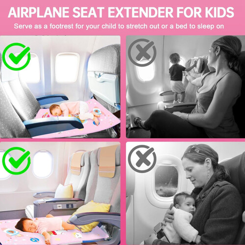 Estensione per sedile aereo per bambini, letto per aereo per bambini blu 2