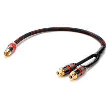 Cabo divisor RCA Y, adaptador de entrada de áudio, macho para 2 conectores fêmeas