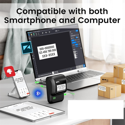 Bluetooth Label Maker,Inkless Portable Label Maker for Address,A 1