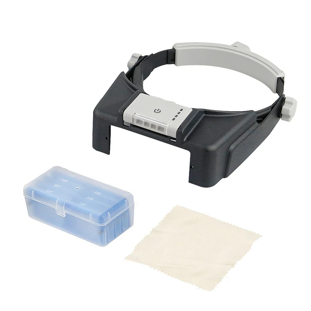 Heads Mount Magnifier Glasses with 4 LED Light Magnifier