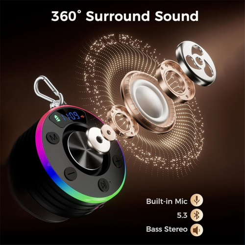 Bluetooth Shower Speaker, Mini Bluetooth Shower Speaker Suction Cup 2