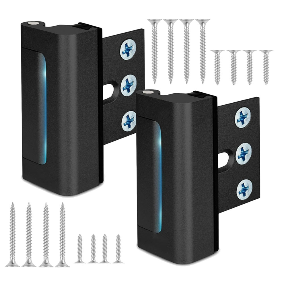 Home Security Door Lock For Kids, Withstands 800 Lbs 2 Pack, Black Neznačkové