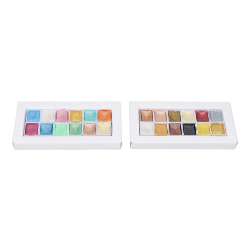 24 Pcs Watercolor Paint Metallic Macaron Solid 2
