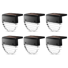 Lampada da parete solare per esterni, impermeabile, per cortile, giardino, balcone, cortile, scala, recinzione, 6 pezzi