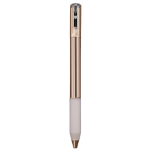Penna in metallo con effetto arricciato, penna a forma di cambiamento di forma antistress, penna a gel retrattile da 0,5 mm, color oro champagne