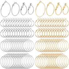96 stuks creolen voor het maken van sieraden, goud en zilver, open kralen, doe-het-zelf, knutsel- en kunstaccessoires