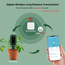 Zigbee Tuya Bodentester Sonnenlicht Temperatur Feuchtigkeitsmesser Smart Sensor Wireless Monitor für Pflanzung Gartenarbeit Topfpflanzen