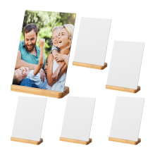 6er-Pack Sublimations-Fotorahmen-Rohlinge, 5 x 7 Zoll, Wärmeübertragungs-Metallbild mit Holzsockel, DIY-Drucke