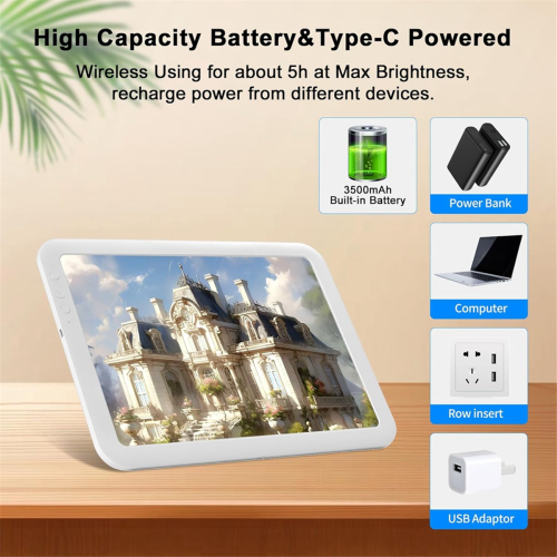 Rechargeable A4 LED Light Box for Tracing, Wireless Lightbox Drawing Table Pad Copy Board Artists