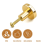 8pcs Cabinet Knobs,Round Dresser Pull Knob Wardrobe Door Handle with 8 Screws Drawer Pulls Kitchen Gold 3