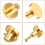 8pcs Cabinet Knobs,Round Dresser Pull Knob Wardrobe Door Handle with 8 Screws Drawer Pulls Kitchen Gold 4