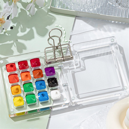 Travel Ready Paint Palette Bundle, Mini Acrylic, with Binder Clips,B 2