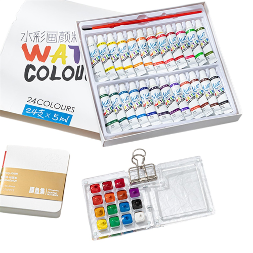 Travel Ready Paint Palette Bundle, Mini Acrylic, with Binder Clips,D