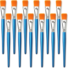 Flache Pinsel für Acrylmalerei, 12 Stück, groß, synthetisch, mit Holzgriff, Acryl, Basteln