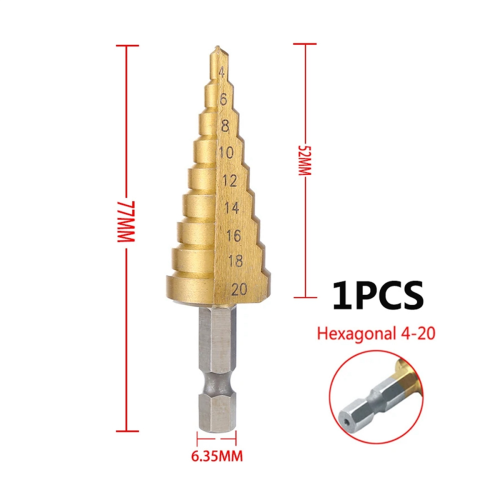 4-20mm HSS Gerade Nut Schritt Bohrer Bit Holz Metall Loch Cutter Core Pagode 2
