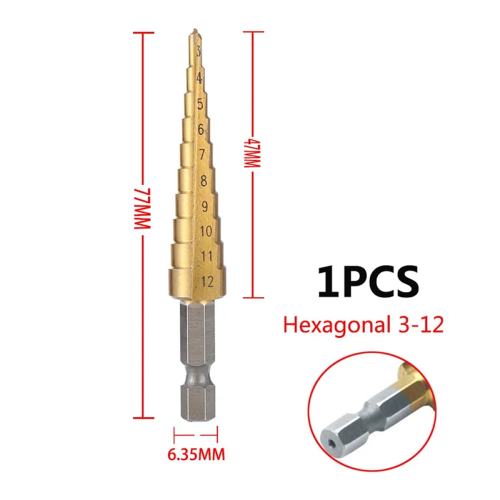 3-12mm HSS Gerade Nut Schritt Bohrer Bit Holz Metall Loch Cutter Core Pagode 2