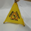 Caution Wet Floor Sign, Slippery When Pops Up Wall Mounted Foldable Bilingual Safety Warning Alert Cone 5