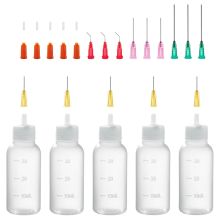 Flacon applicateur à pointe de précision de 30 ml, aiguille émoussée et bouchon, flacon souple 18 g, 20 g, 25 g, flacon compte-gouttes pour huile