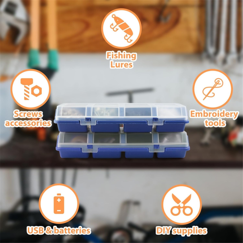 6 Pack Screw Organizer Box with Lids 4 Compartments Tool Bin Divider Compartment Containers Sorting Toolbox Case 2