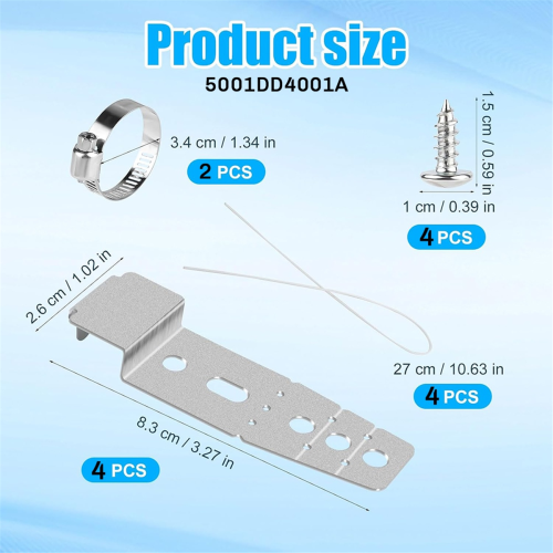 2Set 5001DD4001A Dishwasher Mounting Bracket Kit, Clips Under Counter Brackets 2