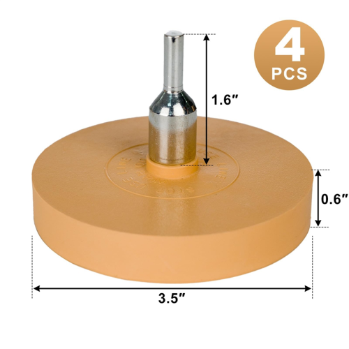 4 Pack 3.5 Inch Eraser Wheel Decal Remover Adhesive with Adapter Rubber for Drill 2