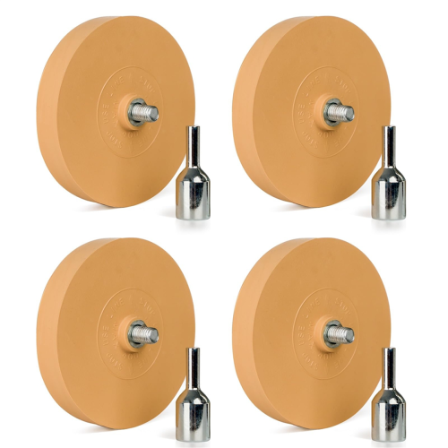 4 Pack 3.5 Inch Eraser Wheel Decal Remover Adhesive with Adapter Rubber for Drill
