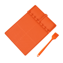Tappetino per griglia in silicone, tappetino per spatola per utensili da forno per bancone da cucina all'aperto, arancione