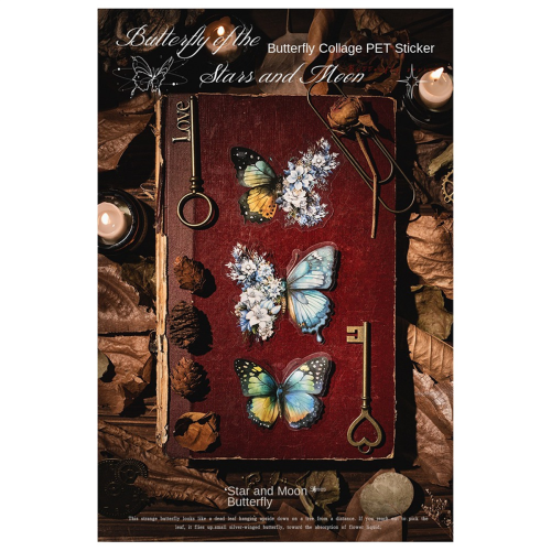 Autocollants décoratifs rétro pour carnet de notes, motif papillon diurne 2