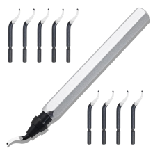 Schwenkbares Entgratwerkzeug und 10 extra robuste HSS-Klingen, 3D-Druck für Metall, Harz, PVC-Rohre, Kupfer A