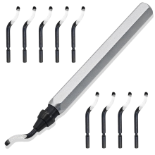 Schwenkbares Entgratwerkzeug und 10 extra robuste HSS-Klingen, 3D-Druck für Metall, Harz, PVC-Rohre, Kupfer C