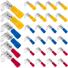 Connecteurs à fourche, assortiment de cosses à déconnexion rapide 22-10 AWG 1/4 po, bornes à sertir pour câbles femelles/mâles