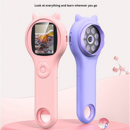Kid Microscope 500X Handheld Pocket Kit Super Macro Lens Science Educational Toys with LED Light 2