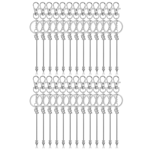 26Pcs Beadable Keychain Bar,Bead Beaded for Pendant DIY,Blank Accessories Making 1