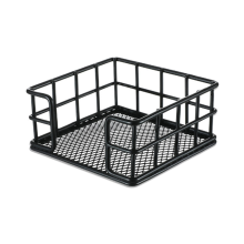 Haftnotizhalter, Metallhalter 3,6 x 3,6 x 1,8 Quadratischer schwarzer Spender für Schreibtisch, Büro, Wohnheim