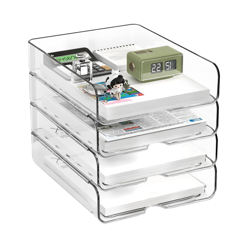 4-Tier Paper Organizer for Desk, Stackable Desk Tray, Accessories & Workspace Organizers 2