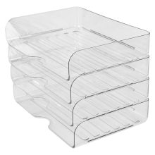 Kantoororganisatie en -opslag, brievenbak, bureau-organizer, stapelbare document- en papierorganizer, 4 stuks