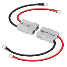 50A 8Awg Batterie-Schnellanschlusskabelsatz für Elektro-Gabelstapler mit O-Ring-Anschluss, 40 cm/1 Fuß Stecker