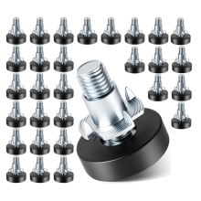 Piedini per mobili da 30 pezzi, gambe in plastica nera, fondo del tavolo regolabile e livellante