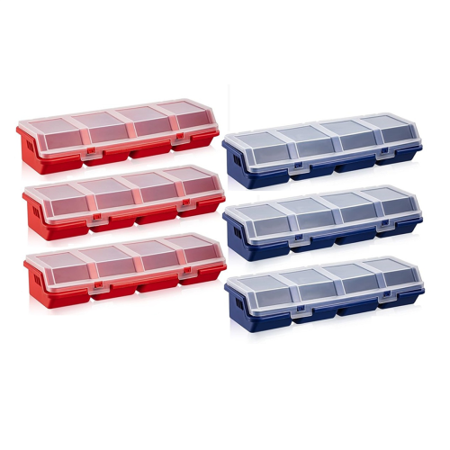 6Pack Screw Organizer Box with Lids 4 Compartments Tool Bin Divider Compartment Containers Sorting Toolbox Case 1