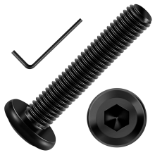 M6 x 30 mm 50 stuks platte zeskantbouten, 304 roestvrijstalen meubelbouten met volledige draad, sleutel