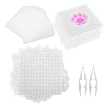 20 pezzi di perline fusibili grandi, pannelli forati quadrati in plastica trasparente da 5 mm