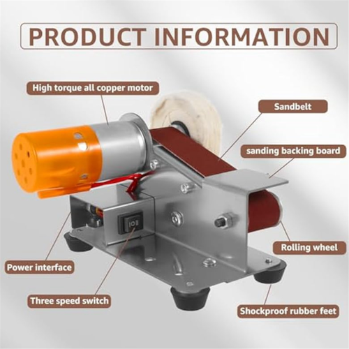 Mini Belt Sander,15 Degree Electric Grinder,7 Adjustable Speed Knife Polishing Sharpener Machine EU PLUG 2