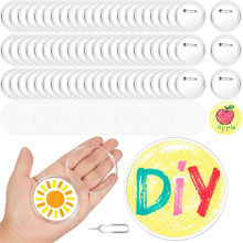 100 transparente Acrylknöpfe, zum Selbermachen von Knöpfen, Acryl-Design-Knopfabzeichen für Heimwerker-Bastel- und Schulaktivitäten, 5,7 cm