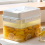 Pickle Container Rectangle Food Fermentation Storage Box for Home Kitchen Jar Airtight Keeper with Handle B 11